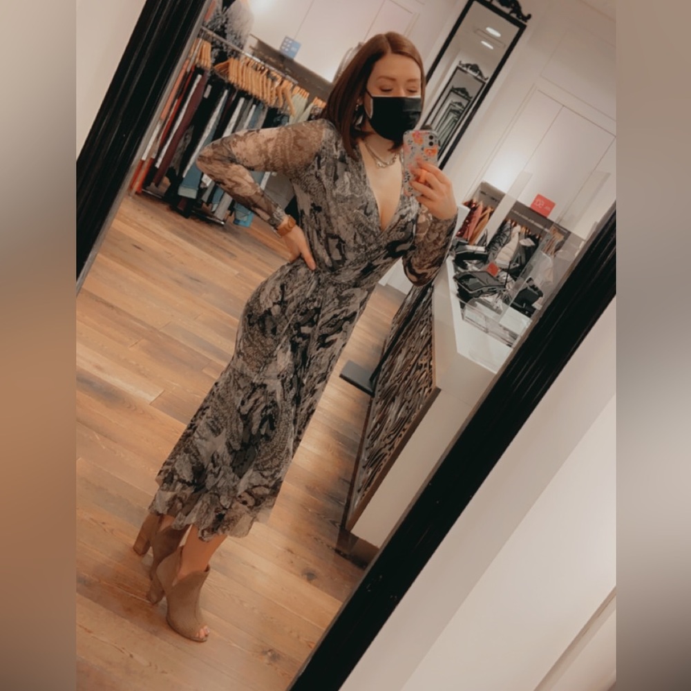 Mesh Wrap Maxi dress